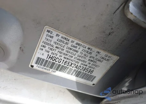 2002 Honda Accord 3.0 Ex из США, поврежденный, VIN 1HGCG165X2A039596